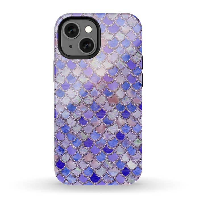 iPhone 13 mini StrongFit Purple hand drawn mermaid scales by  Utart