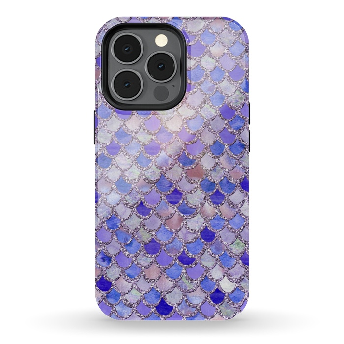 iPhone 13 pro StrongFit Purple hand drawn mermaid scales by  Utart