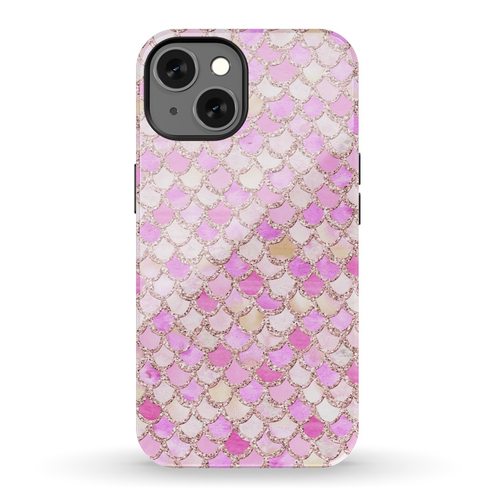 iPhone 13 StrongFit Light Pink hand drawn mermaid scales by  Utart
