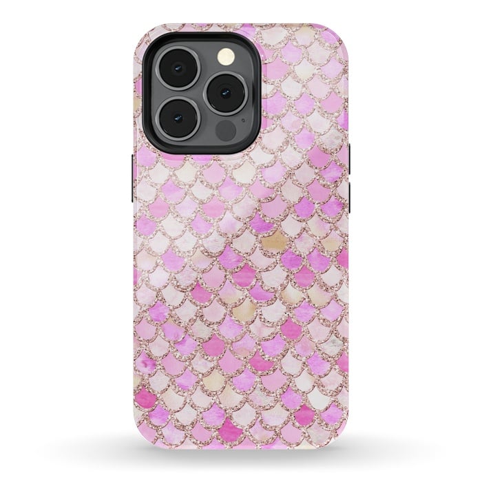 iPhone 13 pro StrongFit Light Pink hand drawn mermaid scales by  Utart