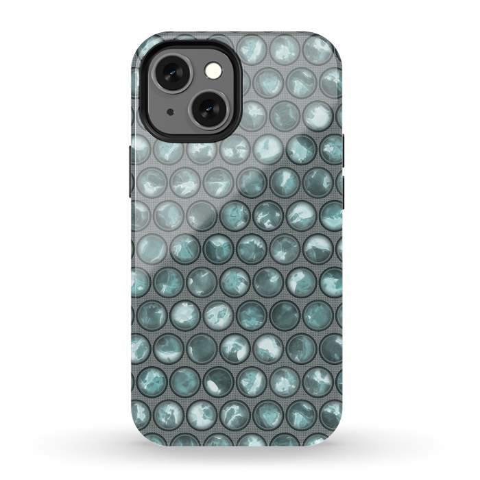 iPhone 13 mini StrongFit Green Glass Bead Pattern by Andrea Haase