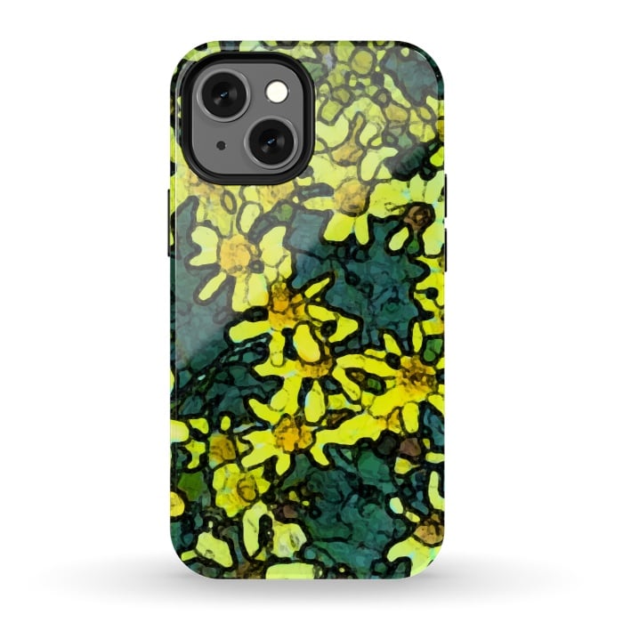 iPhone 13 mini StrongFit Yellow Daisies by Majoih