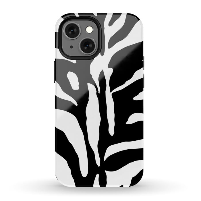 iPhone 13 mini StrongFit Black And White Zebra Print 2 by Andrea Haase