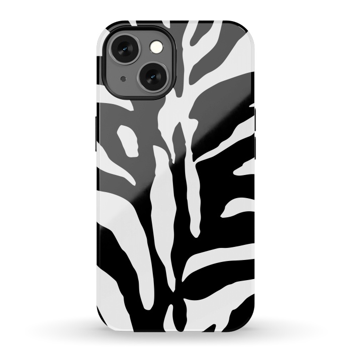 iPhone 13 StrongFit Black And White Zebra Print 2 by Andrea Haase