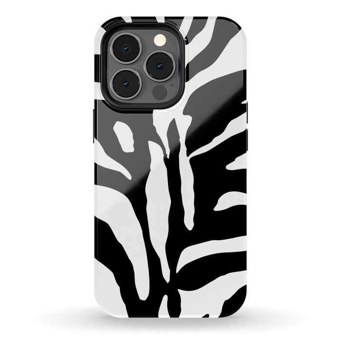 iPhone 13 pro StrongFit Black And White Zebra Print 2 by Andrea Haase