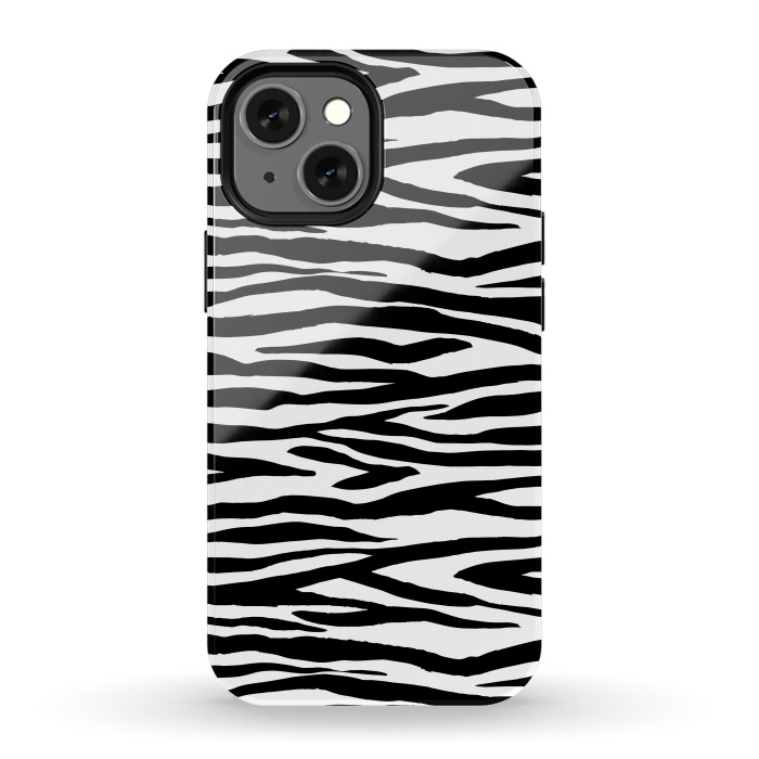 iPhone 13 mini StrongFit Zebra Stripes Black And White 2 by Andrea Haase