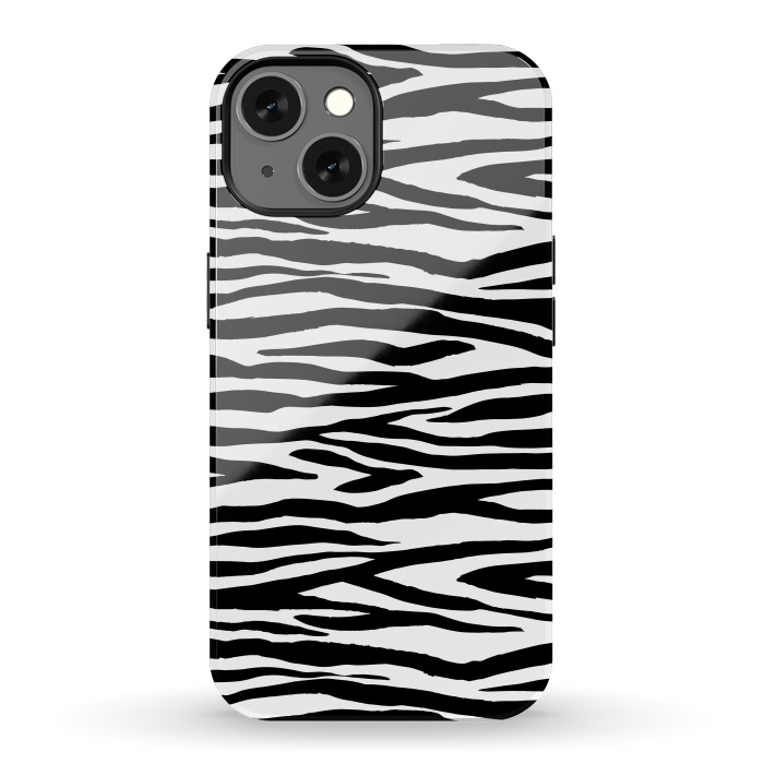 iPhone 13 StrongFit Zebra Stripes Black And White 2 by Andrea Haase