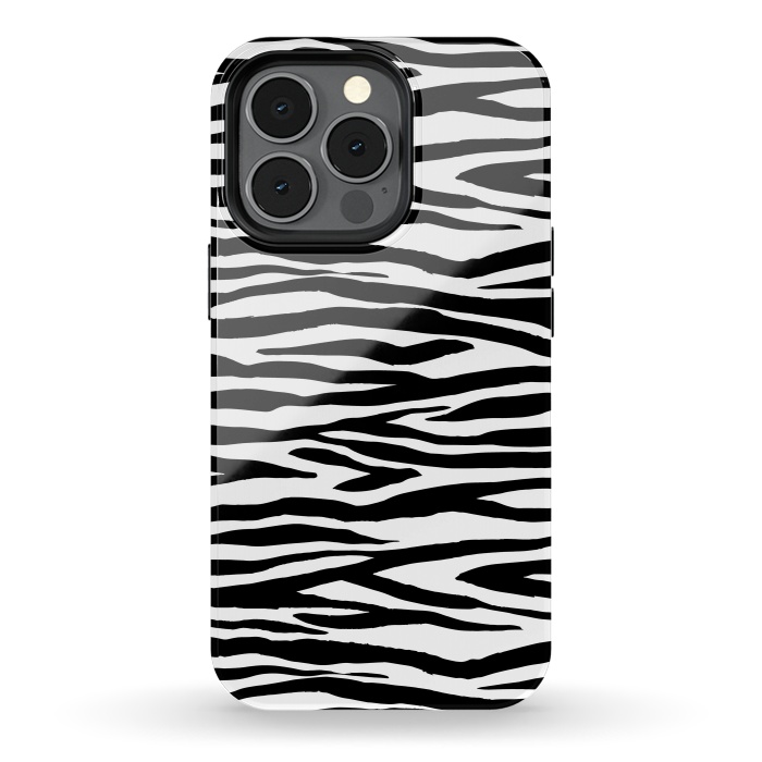 iPhone 13 pro StrongFit Zebra Stripes Black And White 2 by Andrea Haase