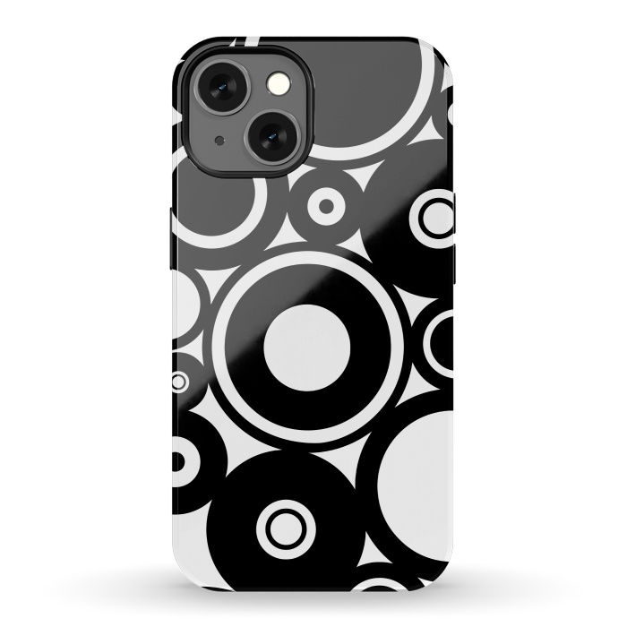iPhone 13 StrongFit Pop-Art Black White Circles by Andrea Haase
