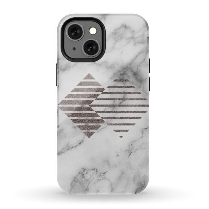 iPhone 13 mini StrongFit Geometrical Metal Shapes on Marble by  Utart