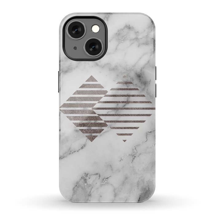 iPhone 13 StrongFit Geometrical Metal Shapes on Marble by  Utart
