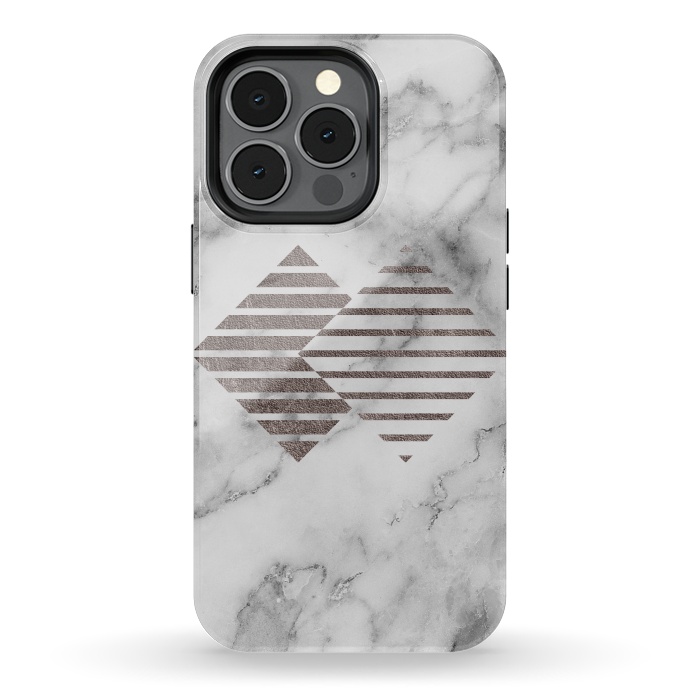 iPhone 13 pro StrongFit Geometrical Metal Shapes on Marble by  Utart