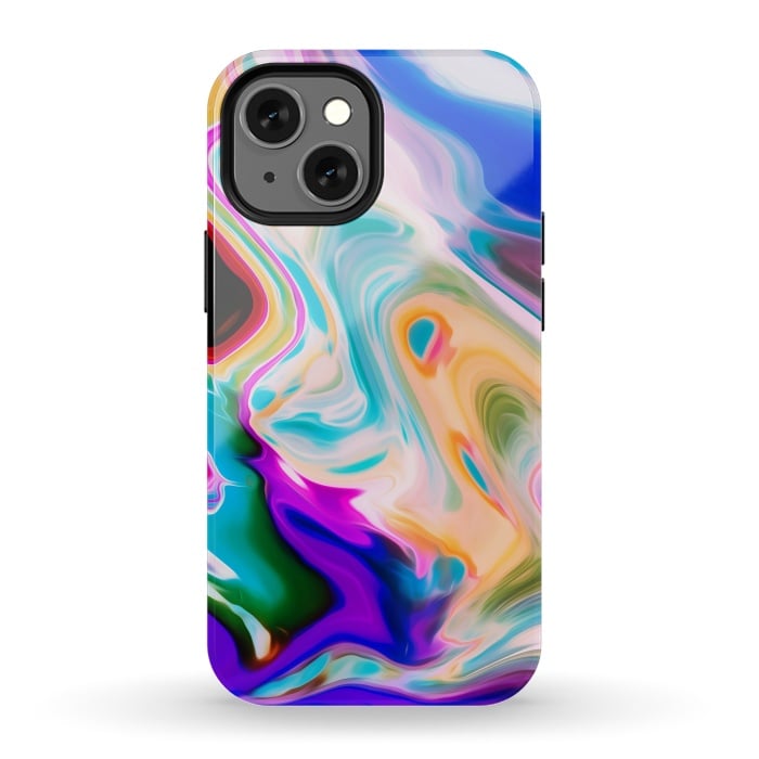 iPhone 13 mini StrongFit Colorful Abstract Marble Swirls by Dushan Medich