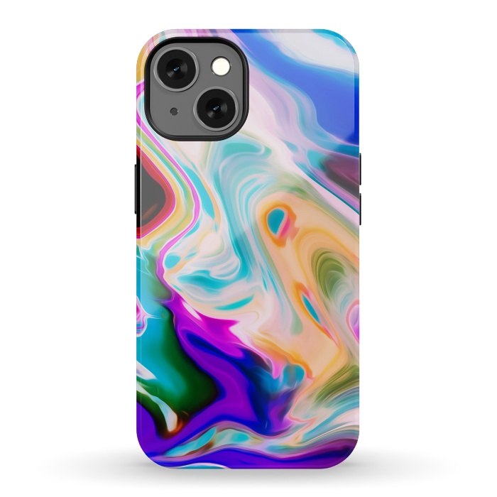 iPhone 13 StrongFit Colorful Abstract Marble Swirls by Dushan Medich