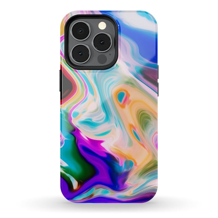iPhone 13 pro StrongFit Colorful Abstract Marble Swirls by Dushan Medich