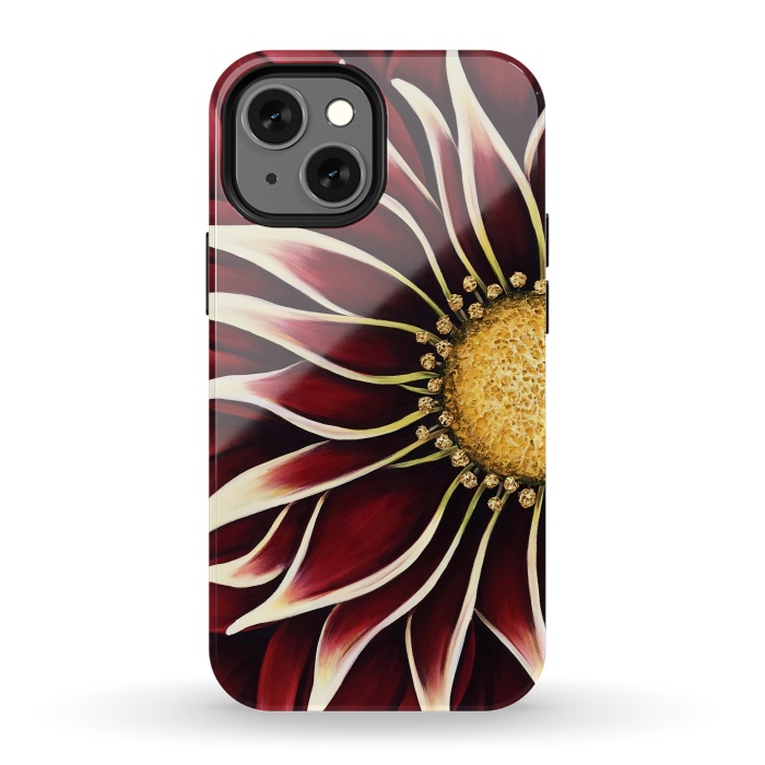 iPhone 13 mini StrongFit Crimson Zinnia by Denise Cassidy Wood