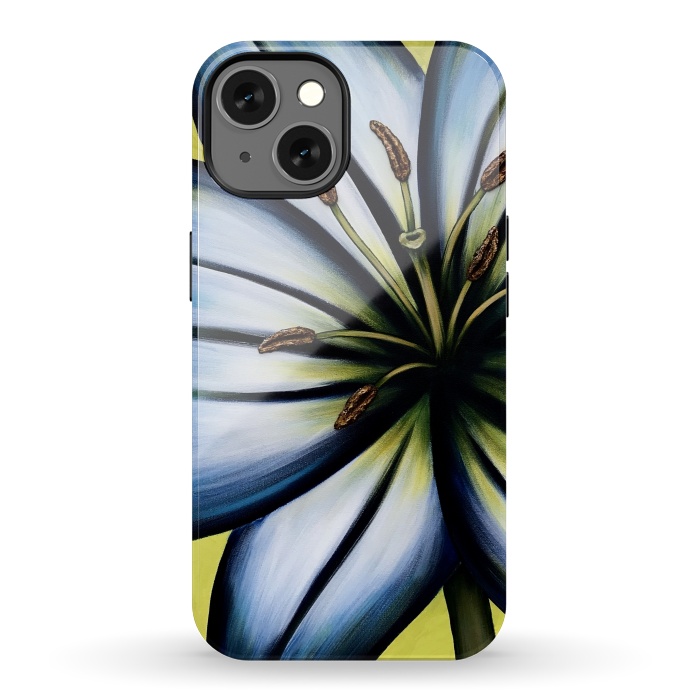 iPhone 13 StrongFit Blue Lily by Denise Cassidy Wood