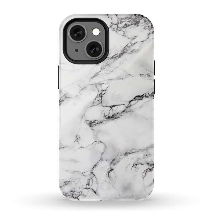 iPhone 13 mini StrongFit White Marble Stone Print by Dushan Medich