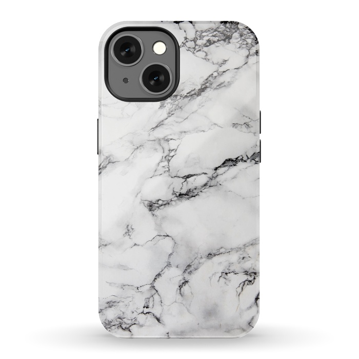 iPhone 13 StrongFit White Marble Stone Print by Dushan Medich