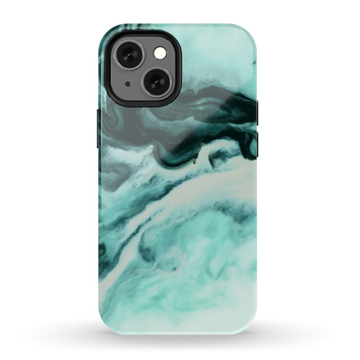 iPhone 13 mini StrongFit Abstract marbling mint by Mmartabc