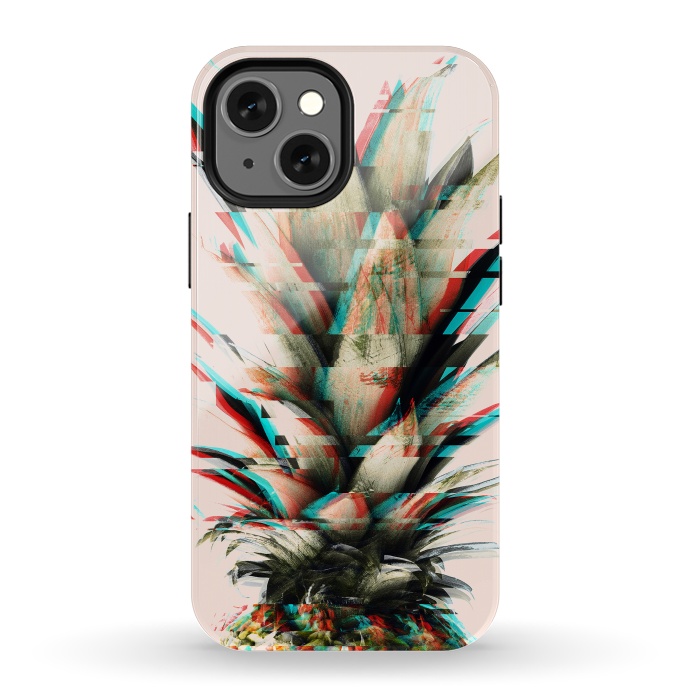 iPhone 13 mini StrongFit Glitch pineapple by Mmartabc