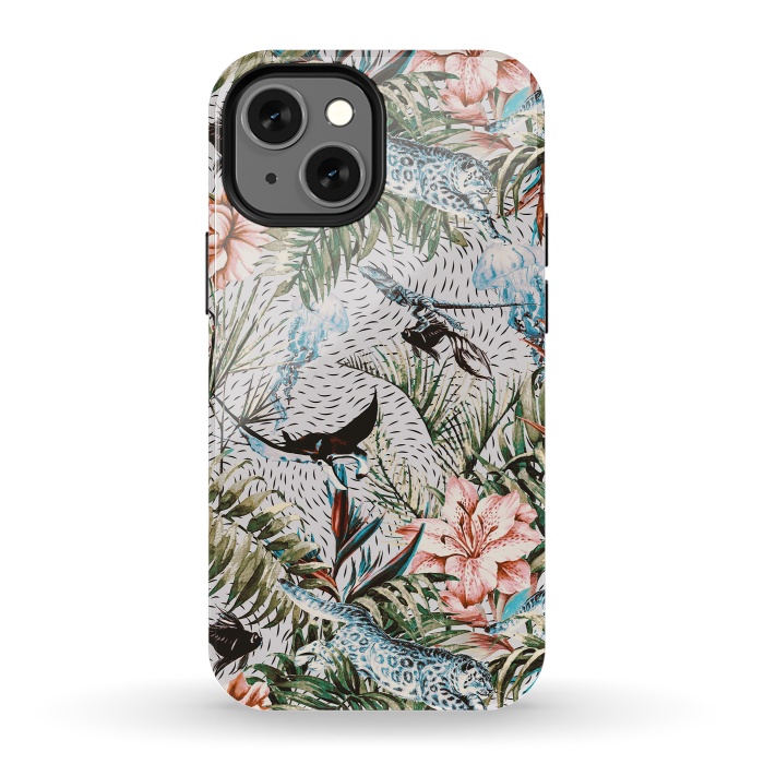 iPhone 13 mini StrongFit Paradisiacal flora and fauna  by Mmartabc