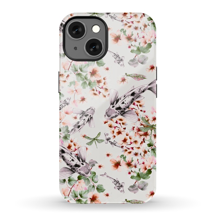 iPhone 13 StrongFit Asian pattern fish bloom by Mmartabc