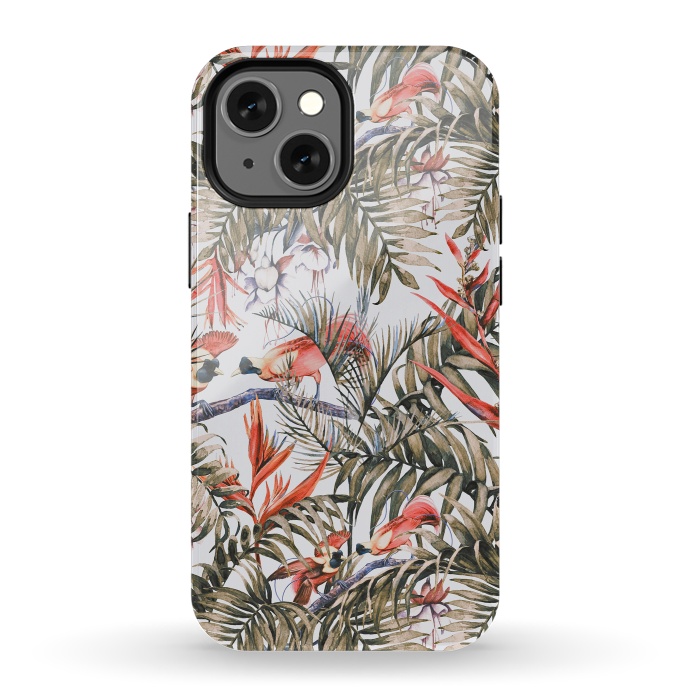iPhone 13 mini StrongFit Exotic birds in the jungle paradise II by Mmartabc