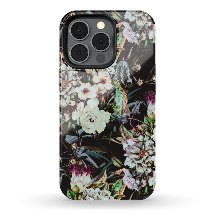 iPhone 13 pro StrongFit Dark flowery colorful bouquet by Mmartabc