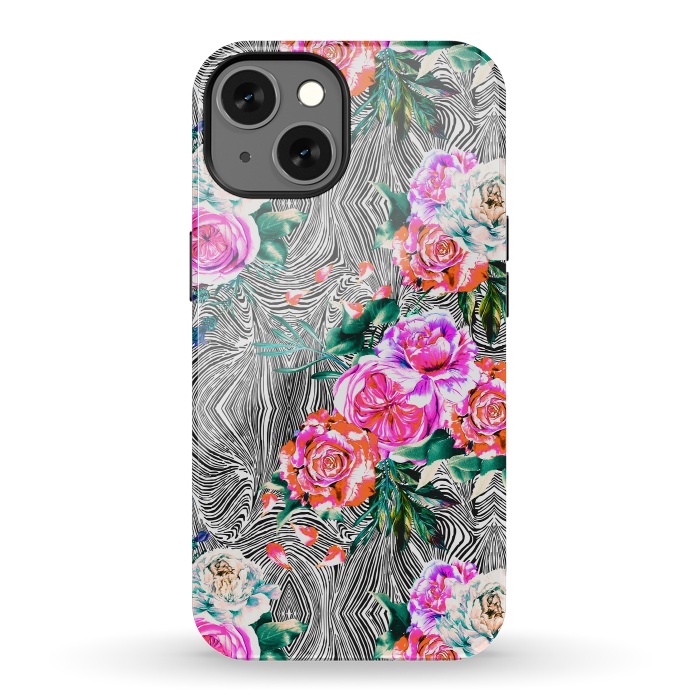 iPhone 13 StrongFit Flowery on linear mosaic by Mmartabc