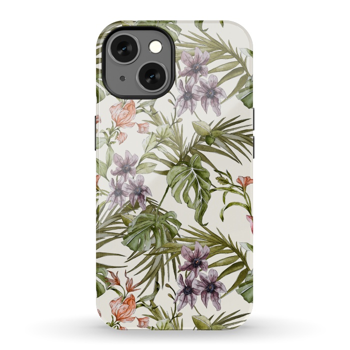 iPhone 13 StrongFit Watercolor tropical foliage by Mmartabc