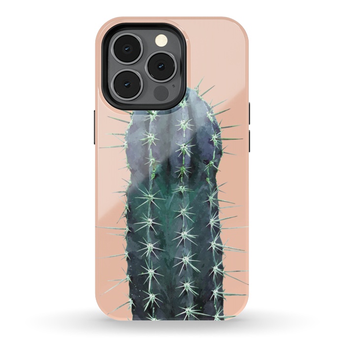 iPhone 13 pro StrongFit Cactus Illustration Pink Background by Alemi