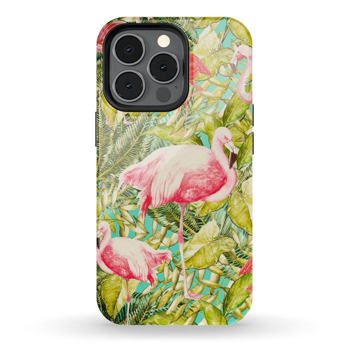 iPhone 13 pro StrongFit Aloha Tropical Flamingo Jungle by  Utart