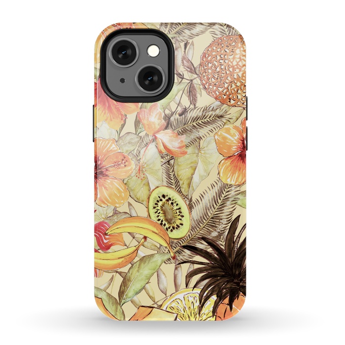 iPhone 13 mini StrongFit Aloha Retro Fruit and Flower Jungle by  Utart
