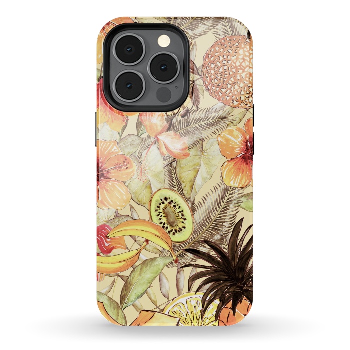 iPhone 13 pro StrongFit Aloha Retro Fruit and Flower Jungle by  Utart