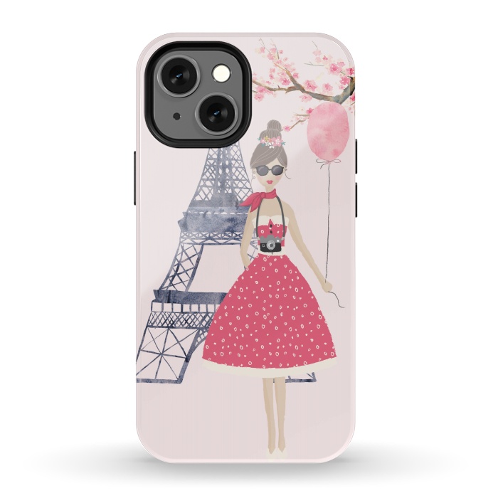 iPhone 13 mini StrongFit Trendy Girl in Spring in Paris by DaDo ART