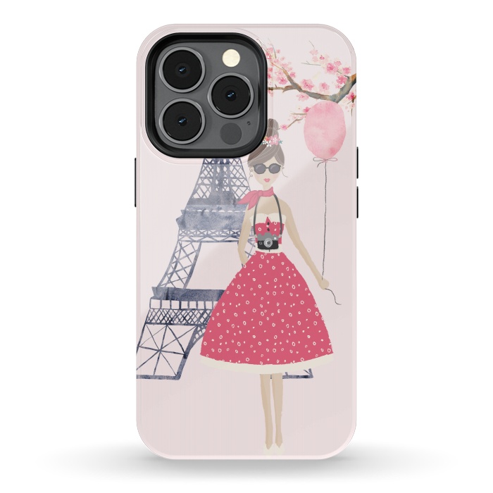 iPhone 13 pro StrongFit Trendy Girl in Spring in Paris by DaDo ART