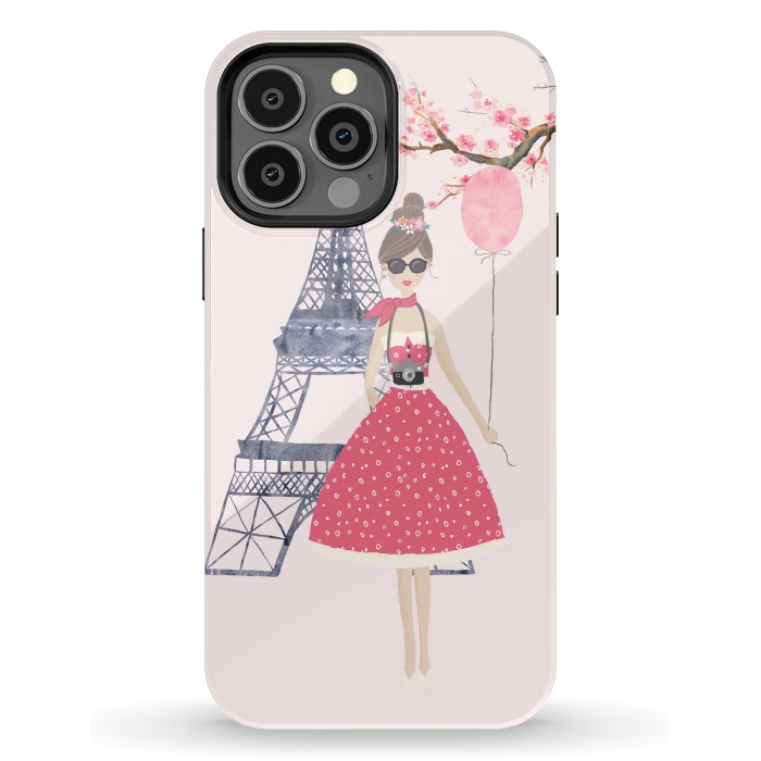 iPhone 13 Pro Max StrongFit Trendy Girl in Spring in Paris by DaDo ART