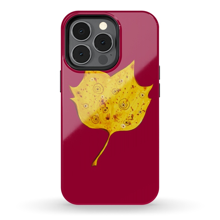 iPhone 13 pro StrongFit Fancy Yellow Autumn Leaf by Boriana Giormova