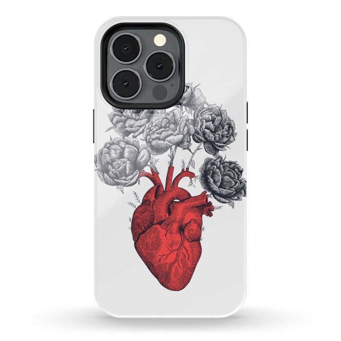 iPhone 13 pro StrongFit Heart with peonies by kodamorkovkart