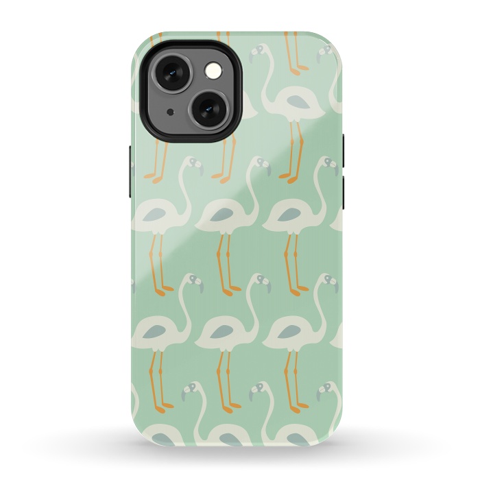 iPhone 13 mini StrongFit Flamingo Mint Pattern 004 by Jelena Obradovic