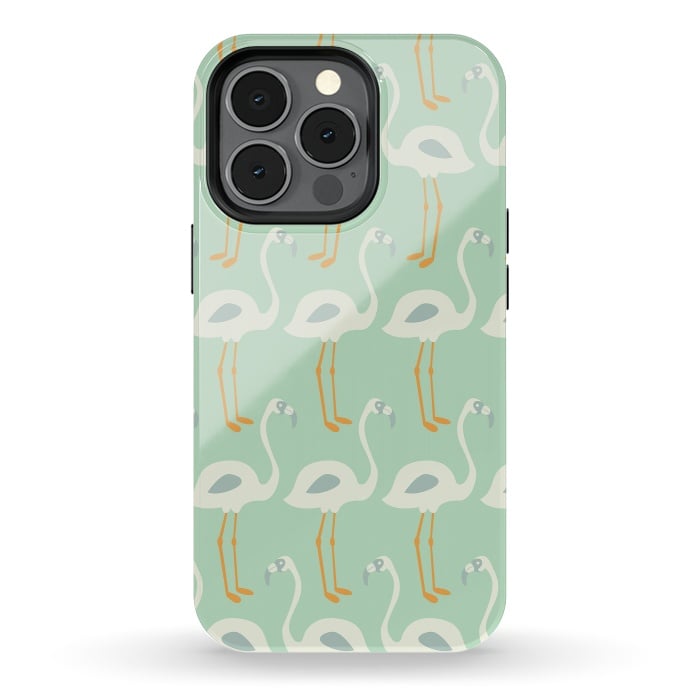 iPhone 13 pro StrongFit Flamingo Mint Pattern 004 by Jelena Obradovic