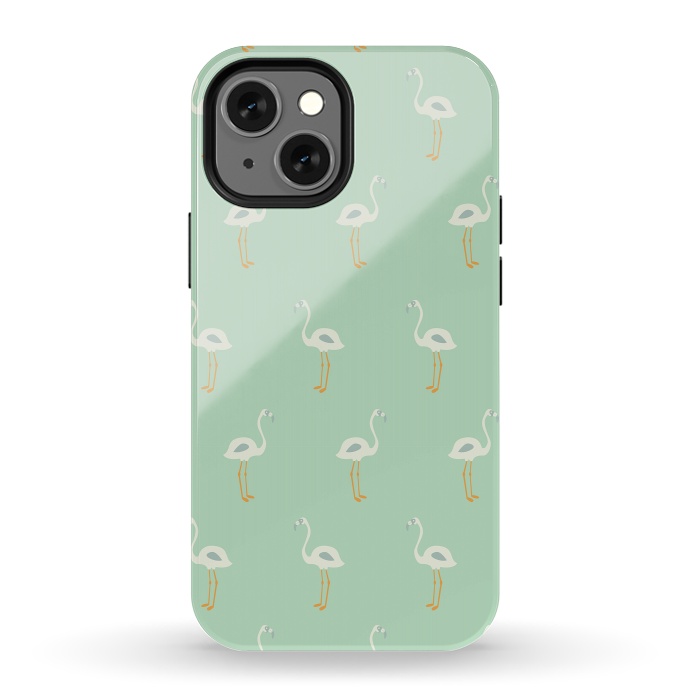 iPhone 13 mini StrongFit Flamingo Mint Pattern 005 by Jelena Obradovic