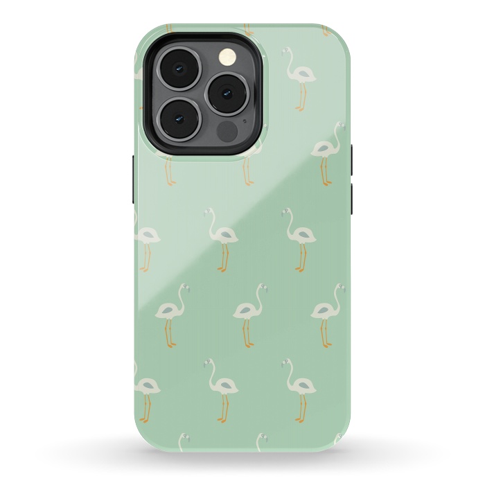 iPhone 13 pro StrongFit Flamingo Mint Pattern 005 by Jelena Obradovic