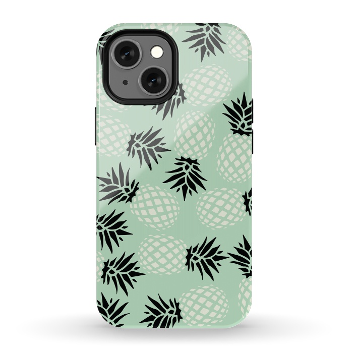 iPhone 13 mini StrongFit Pineapple Mint Pattern 023 by Jelena Obradovic