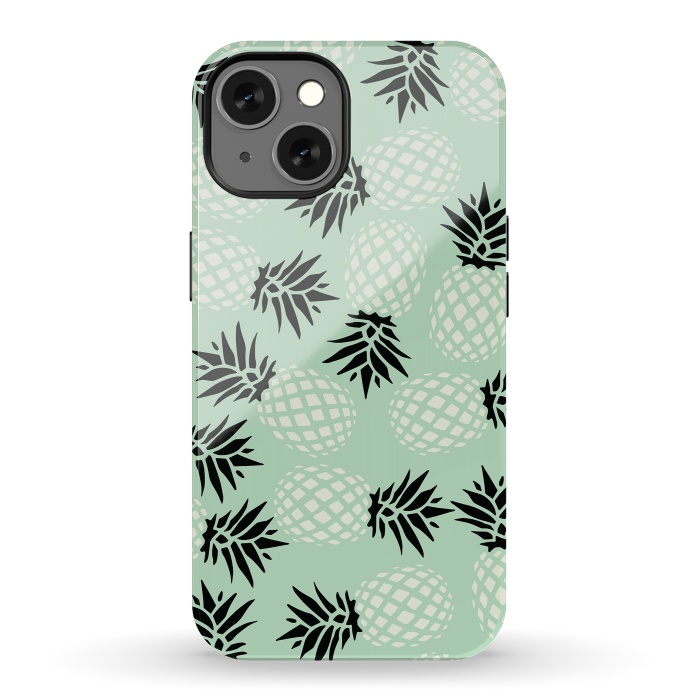 iPhone 13 StrongFit Pineapple Mint Pattern 023 by Jelena Obradovic