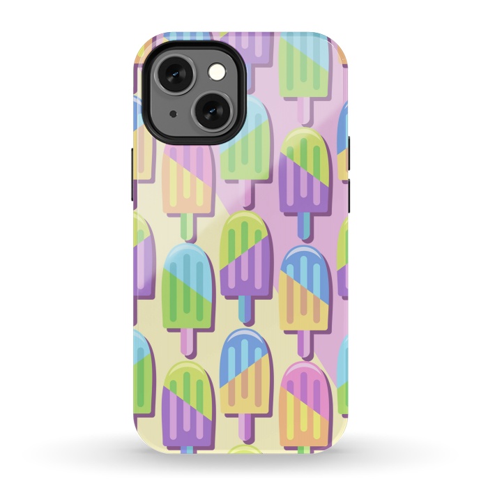 iPhone 13 mini StrongFit Ice Lollipops Popsicles Summer Punchy Pastels Colors by BluedarkArt