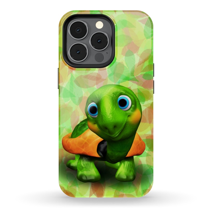 iPhone 13 pro StrongFit Green Turtle Baby 3D by BluedarkArt