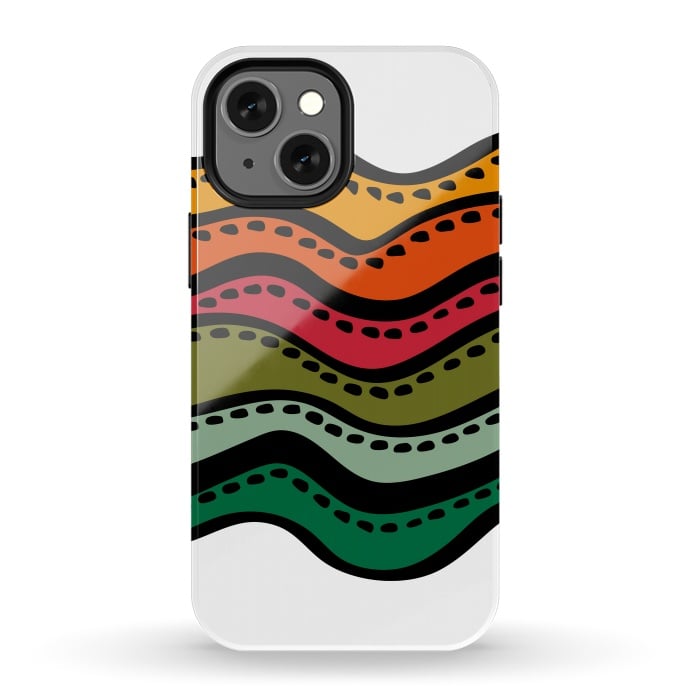 iPhone 13 mini StrongFit Color Waves by Majoih