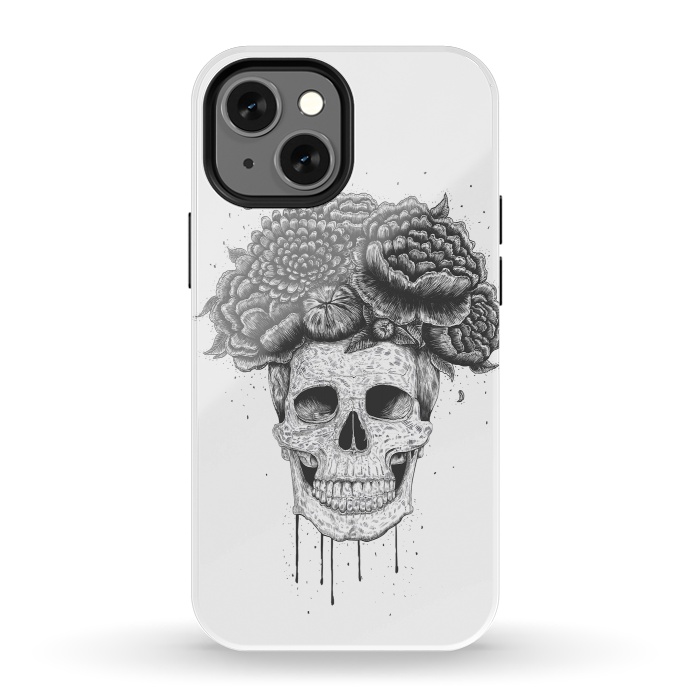 iPhone 13 mini StrongFit Skull with flowers by kodamorkovkart